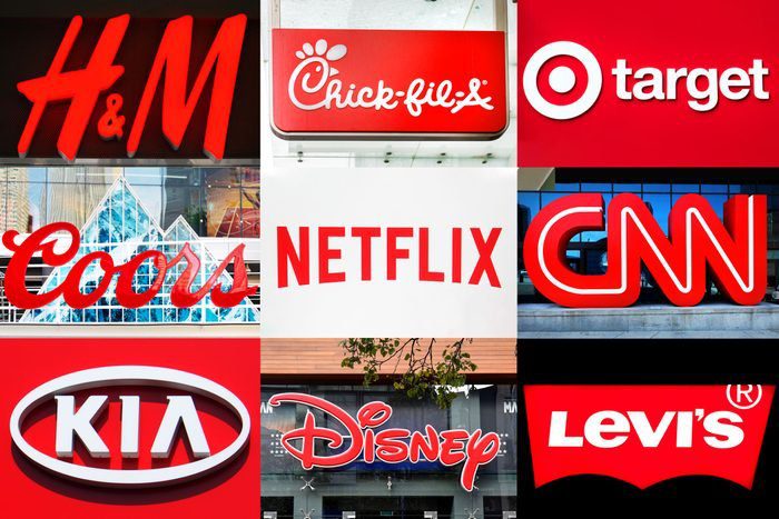 logotipos vermelhos de marcas famosas